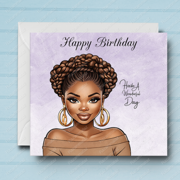 Black Girl Birthday Card H